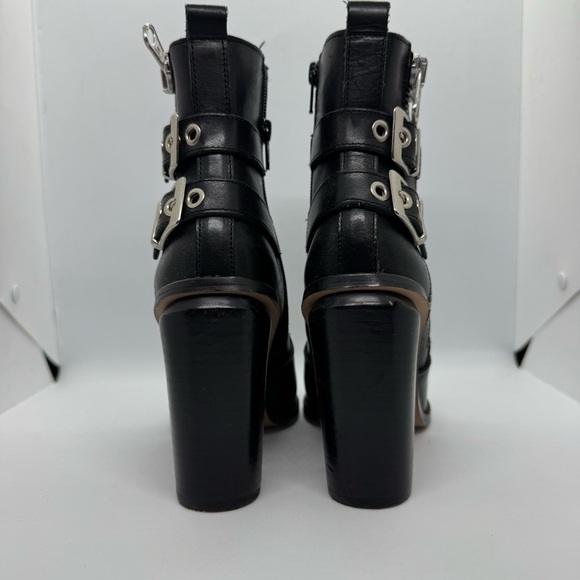Made in Spain Sixtyseven black leather boots block  heels size 36 - Picture 5 of 11